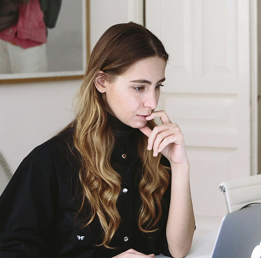 Professional woman holding a resume